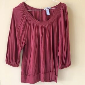 Burnt orange pleated top